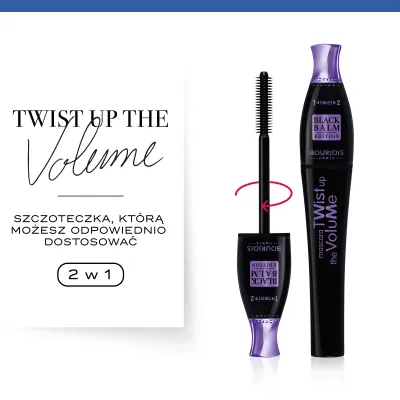Tusz do rzęs Twist Up The Volume Black Balm Bourjois - 22 Black Balm