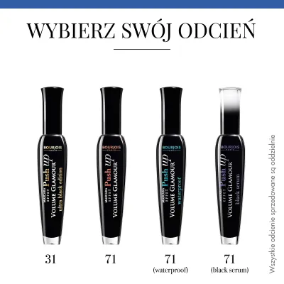 Tusz do rzęs Volume Glamour Effet Push Up Bourjois  - 71 Waterproof Black 