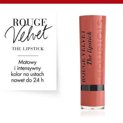 Pomadka do ust Rouge Velvet Bourjois - 15 Peach Tatin