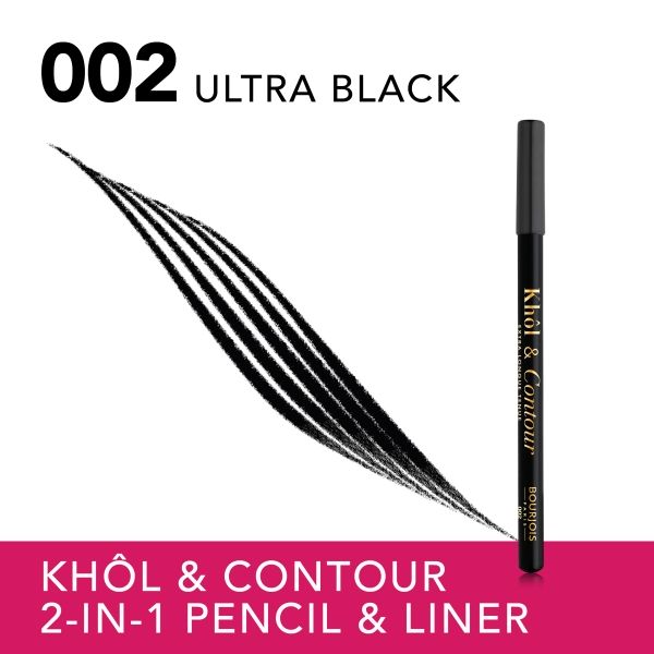 KHÔL & CONTOUR tužka na oči Ultra Black 002