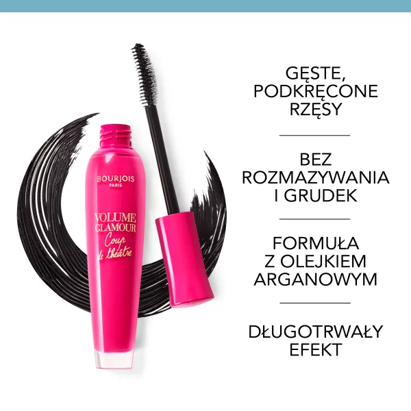 Bourjois pogrubiający i podkręcający tusz do rzęs z olejkiem arganowym Volume Glamour Coup de Théâtre 02 Black 